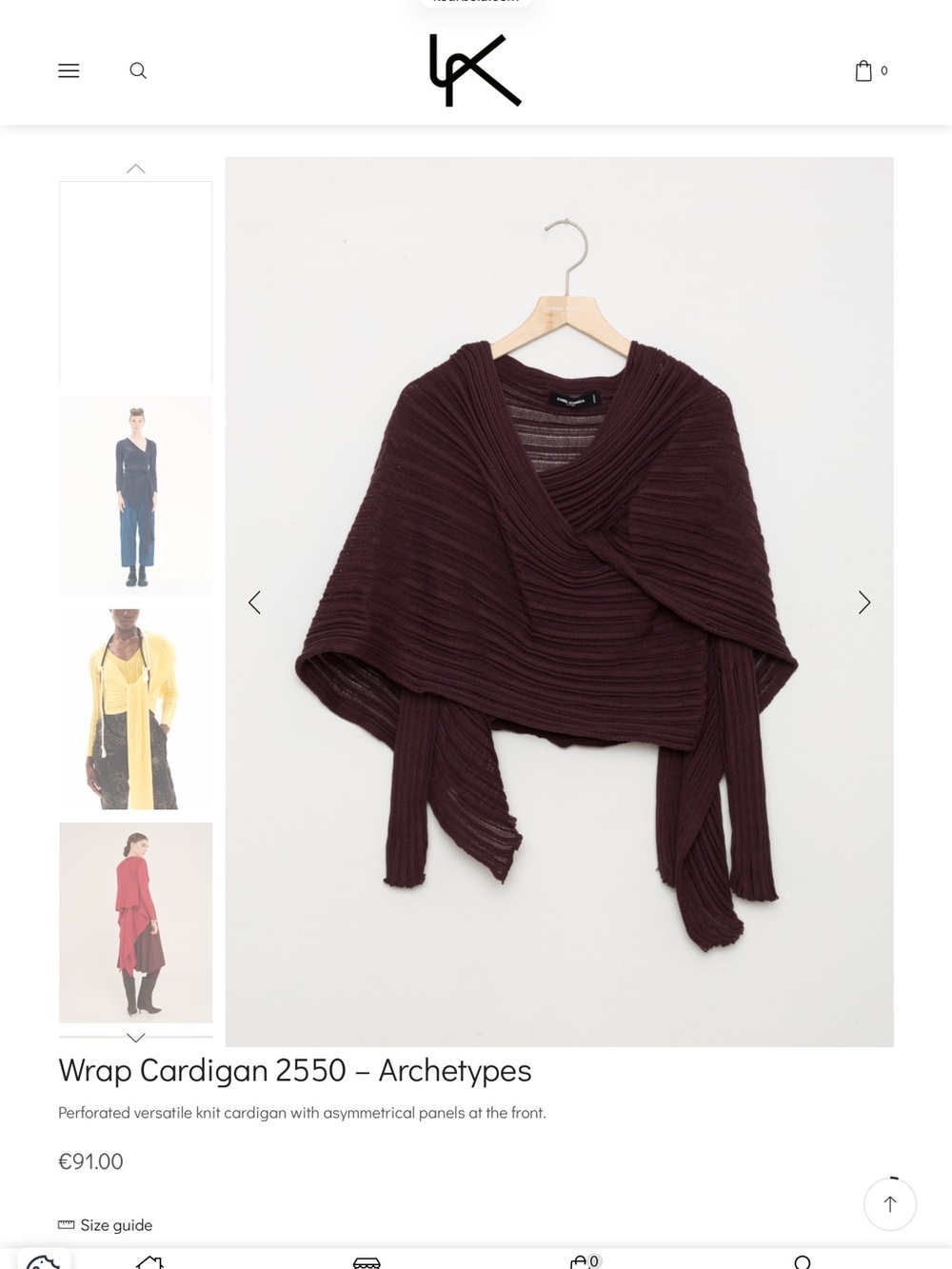 Archetypes Ribbed Wrap Cardigan in Deep Plum